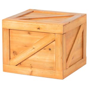 10.5 in. H Small Square Decorative Wooden Chest Trunk
