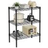 Tileon Storage Shelving Unit, Adjustable Metal Wire Racks Heavy Duty Standing Shelf Organizer for Kitchen in Black WYHDRA772