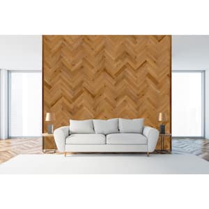 1/8 in. x 3 in. x 12 in. Gold Peel and Stick Wooden Decorative Wall Paneling (10 sq. ft.)