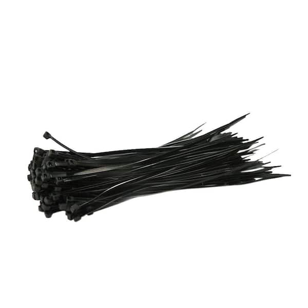 BOEN 8 In. Black Nylon Cable Zip Ties (500-Piece per Bag)