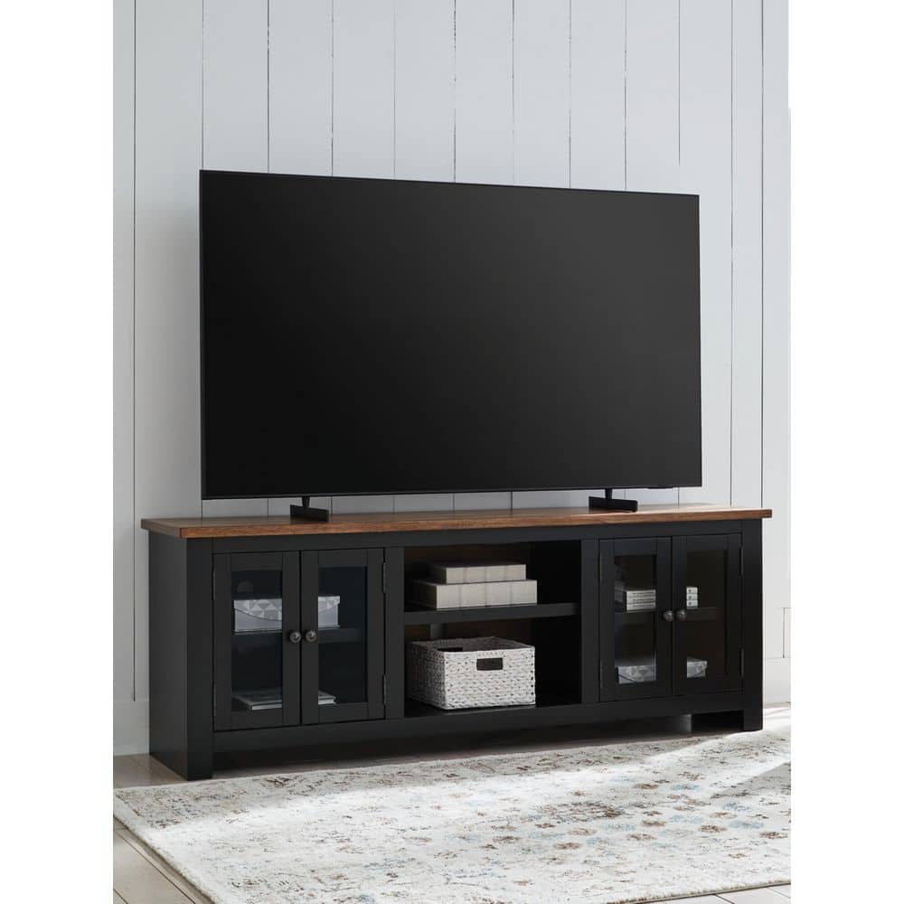 Signature DESIGN BY ASHLEY Wildenauer Black and Brown TV Stand