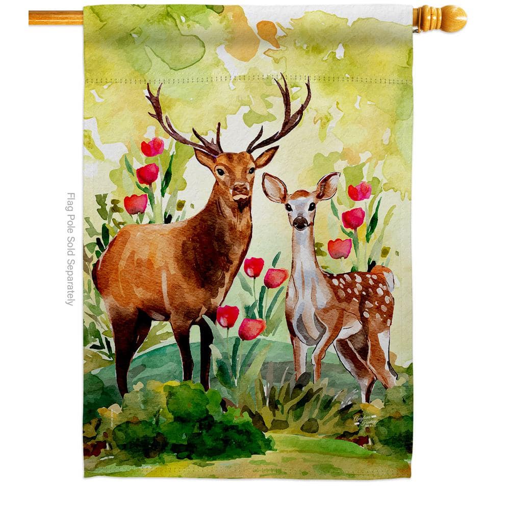 28 in. x 40 in. Woodland Deers Animals House Flag Double-Sided Decorative Vertical Flags price history on PriceWatchPro