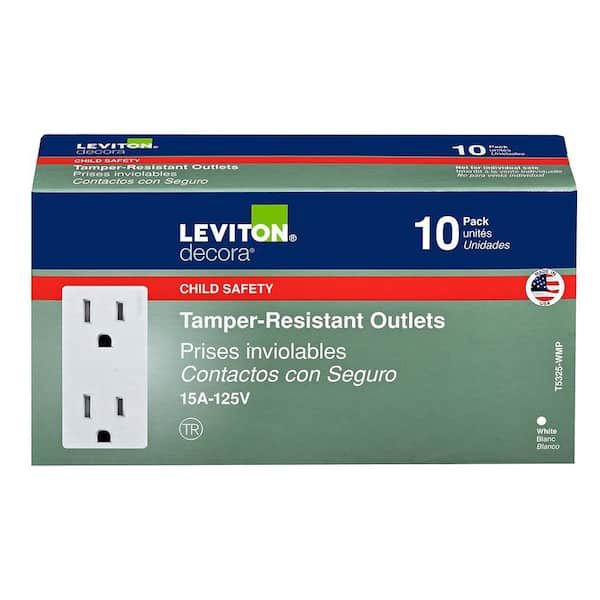 Leviton Decora 15 Amp Tamper-Resistant Duplex Outlet, White (10-Pack) Leviton Decora 15 Amp Tamper-Resistant Duplex Outlet, White (10-Pack)