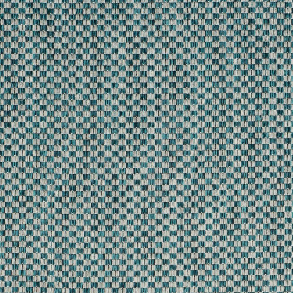 Turquoise and Light Grey Flat Woven Synthetic 9' x 12' Area Rug