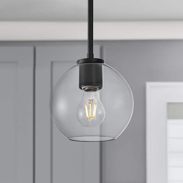 6.38 in. Smoke Gray Glass Globe Pendant Lamp Shade with 2.25 in. Fitter