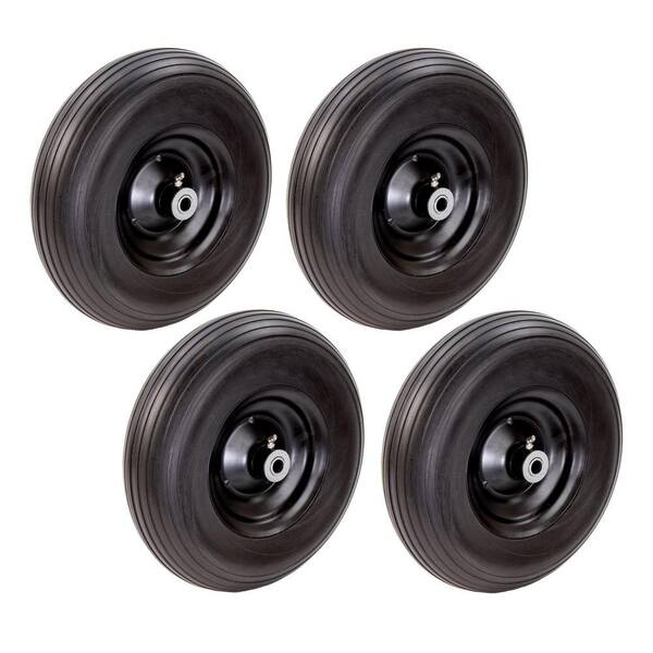 Farm & Ranch 13 in. No Flat Wheelbarrow Replacement Wheel (4-Pack)