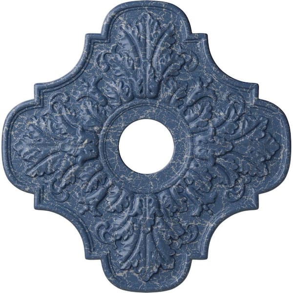 Ekena Millwork 1 in. x 17-3/4 in. x 17-3/4 in. Polyurethane Peralta Ceiling Medallion, Americana Crackle
