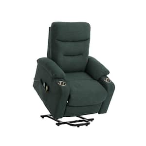 Green Power Lift Recliner Chair with 8 Massage Points Function and Cup Holder