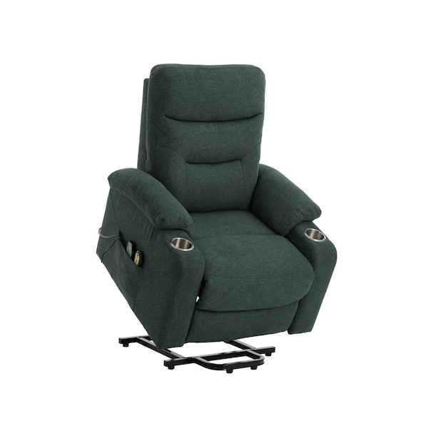 Boyel Living Green Power Lift Recliner Chair with 8 Massage Points Function and Cup Holder
