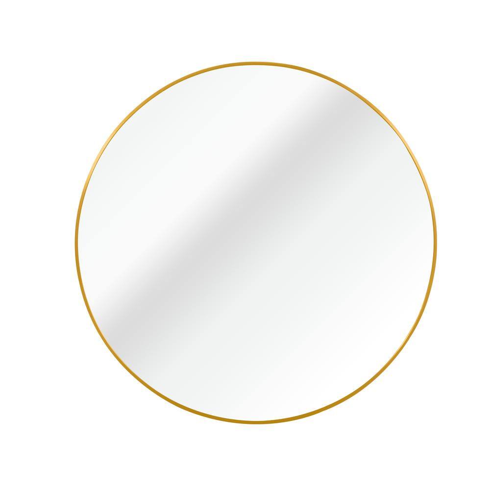 16 in. W x 16 in. H Gold Metal Framed Round Wall Mirror for Bedroom, Bathroom, Living Room price history on PriceWatchPro