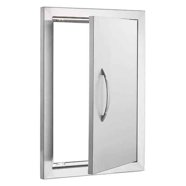 Single Outdoor Kitchen Door 14 in. W x 20 in. H BBQ Access Door Stainless Steel Flush Mount Door with Handle