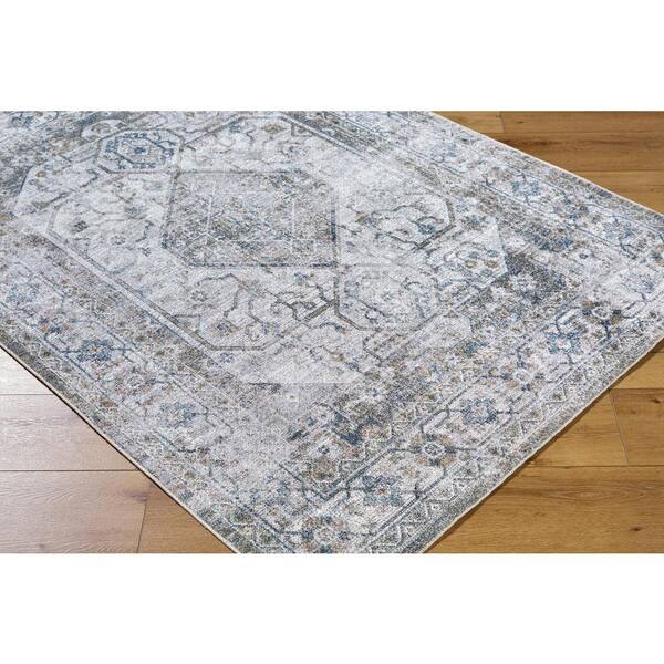 Lillian Charcoal/Ivory Traditional 7 ft. Round Indoor Area Rug