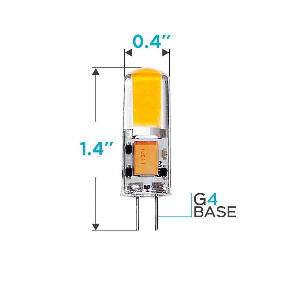 Luxrite G4 12V Bi-Pin LED Bulbs, Cool White, Silicone Shatterproof 5-Pack