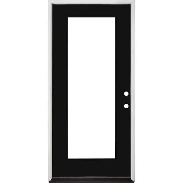 Steves & Sons Legacy 30 in. x 80 in. Full-Lite Clear Glass LHIS Black Finish Fiberglass Prehung Front Door