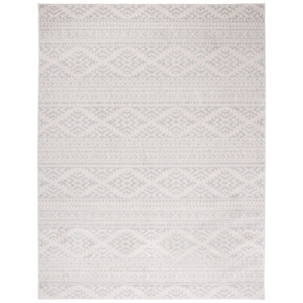 Tulum 12 ft. x 15 ft. Ivory/Light Gray Geometric Area Rug