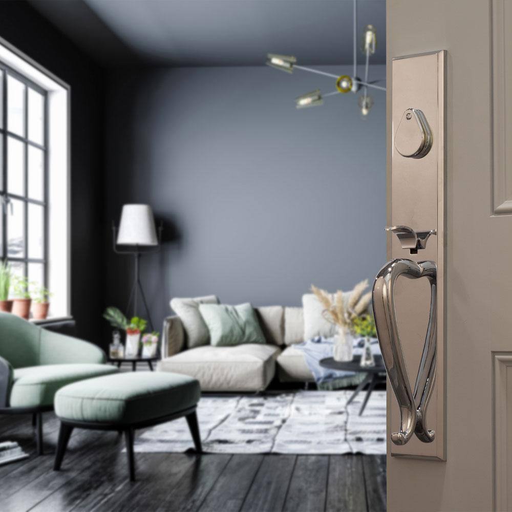 Matte Black Contemporary Single Cylinder Deadbolt Handleset