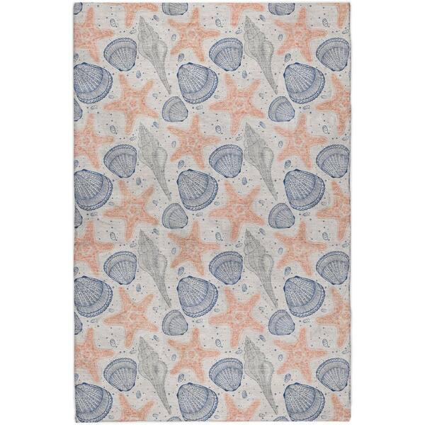 Dream Shag Premium Machine Washable Abstract ADS183 Peach 9 ft. x 12 ft. Area Rug