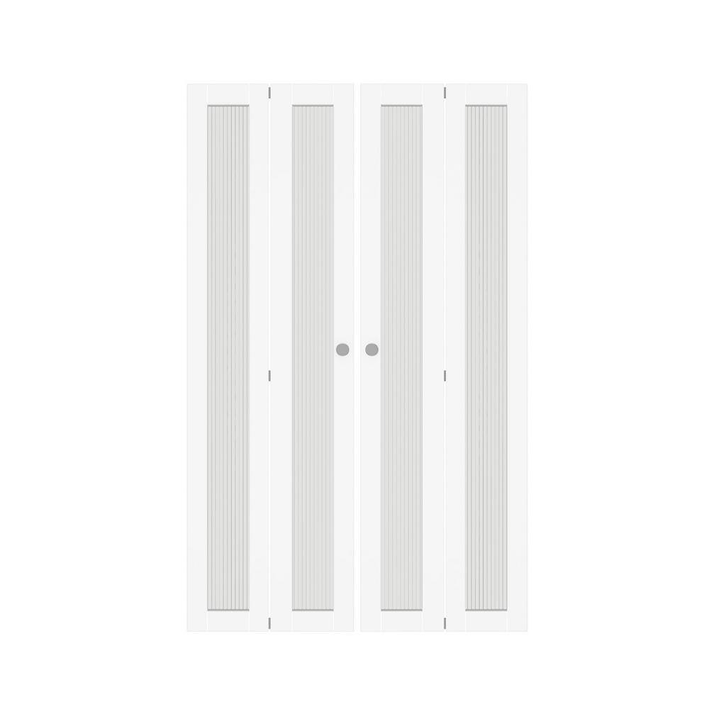 48 in x 80 in(Double Doors) Frosted Glass Single Glass Panel Bi-Fold Interior Door with MDF & Water-Proof PVC Covering price history on PriceWatchPro