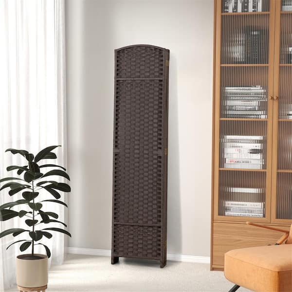 Gymax 6-Panel Folding Room Divider Privacy Screen w/Hand-Woven