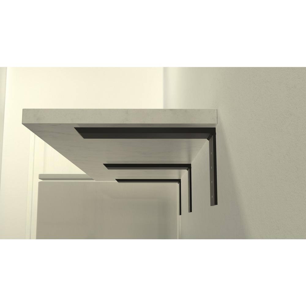 Black Aluminum Industrial Shelf Bracket 12x10 Inch