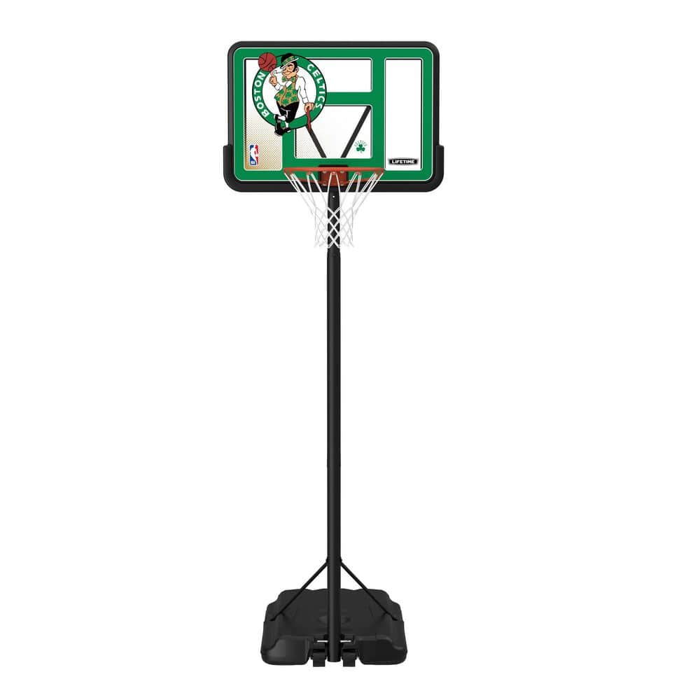 NBA Boston Celtics 44" Portable Basketball Hoop with Wheels-7.5 to 10 Ft Adjustable Height