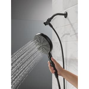 6-Spray Patterns 1.75 GPM 6.25 in. Wall Mount Handheld Shower Head with SureDock Magnetic in Matte Black