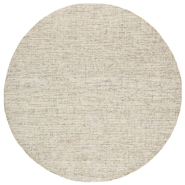Pine 6 ft. x 6 ft. Round Sage/Ivory Minimalist Heathered Area Rug