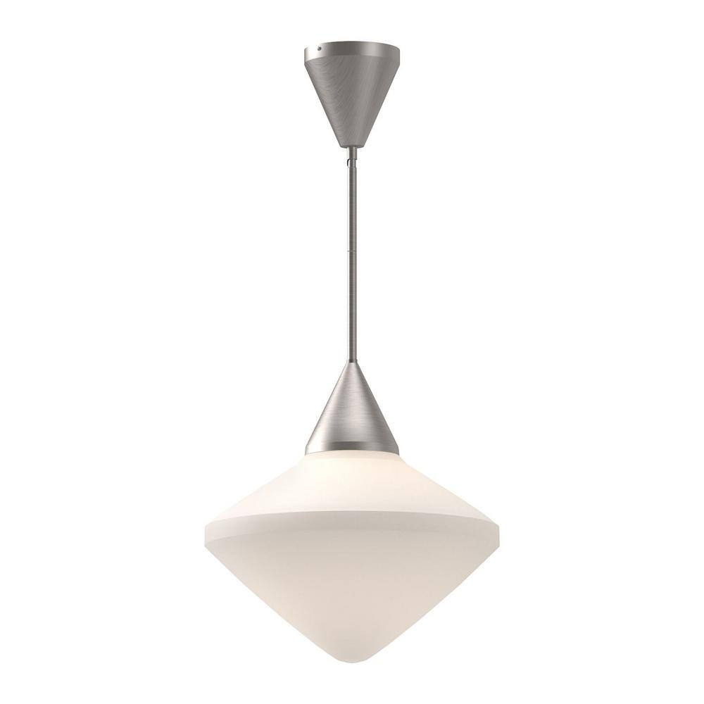 Nora Vintage-Inspired Opal Matte Glass Star Pendant in Brushed Nickel