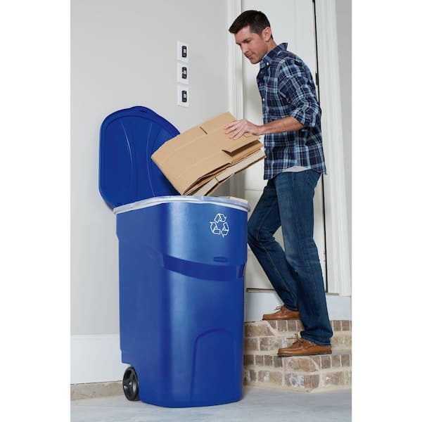 Ecoark 45 Gallon Wheeled Trash Can garbage recycle bin waste LPUO