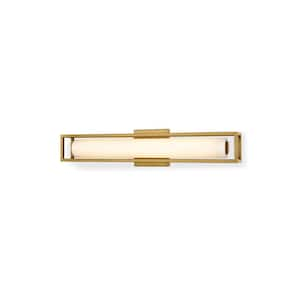 Lochwood 21 in., 1-Light 22-Watt Gold Integrated LED Wall Sconce