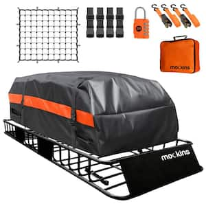 250 lbs. Roof Rack Basket with 20 CF Roof Bag - Roof Rack Cargo Basket Adjusts from 43-64 in. L x 39 in. W x 6 in. H