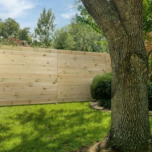 6 ft. x 8 ft. Pressure-Treated Parana Pine Wood Flat Top Horizontal Privacy Fence Panel