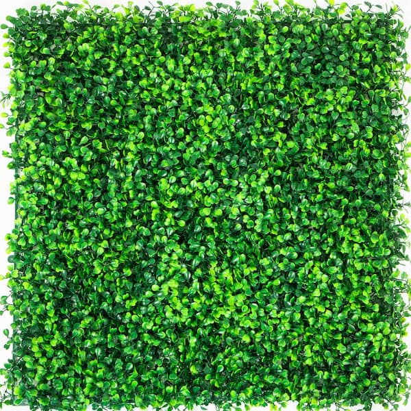 VEVOR 20 in. x 20 in. x 1.6 in. Boxwood Hedge Panels PE Artificial Grass Backdrop Wall Privacy Screen Vinyl Garden Fence