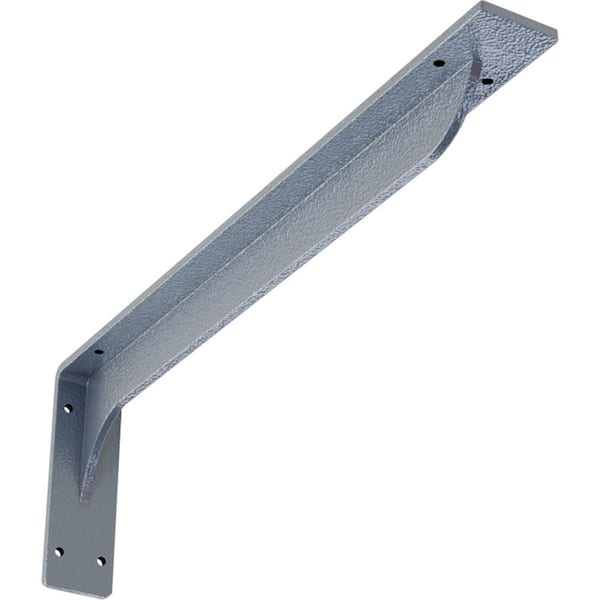 Ekena Millwork 2 in. W x 6-1/2 in. H x 20 in. D Hammered Light Blue Embrey Steel Bracket