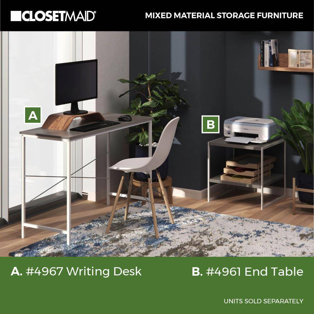 Modern Smoky Taupe Wood Writing Desk 43''