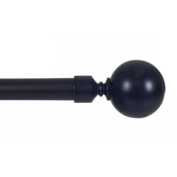 Lavish Home 48 in. - 86 in. Telescoping 3/4 in. Single Curtain Rod in Rubbed Bronze with Sphere Finial