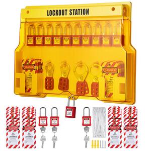 thumbnail interactive-video image 1 of 59-Piece Electrical Lockout Tagout Kit Safety Padlocks Hasps Tags Ties Hanging Box 1 of 4