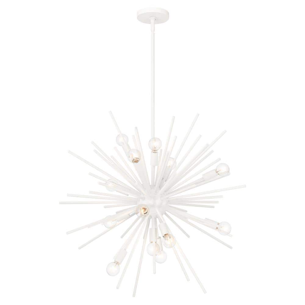 Bessel 40-Watt 15-Light Sand White Sputnik Style Pendant Light with No Shades and No Bulbs Included price history on PriceWatchPro