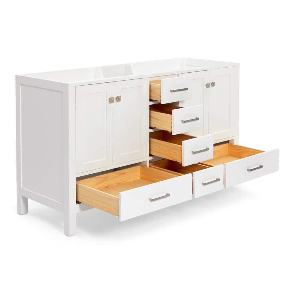 Cambridge 60" White Double Freestanding Vanity Cabinet
