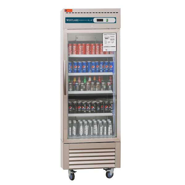 Phivve 27 in W, 23 cu.ft. Commercial Refrigerator with Glass Door, 33-40°F.