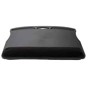 Compact Lap Desk with Handle, Storage, Ergonomic Dual-Bolster Cushioning, 19 In., Black, 14.57" L x 18.90" W x 3.15" H