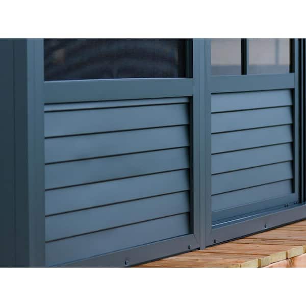 Florence Add-A-Room Wall Mounted Solarium 10 ft. x 12 ft. in Slate