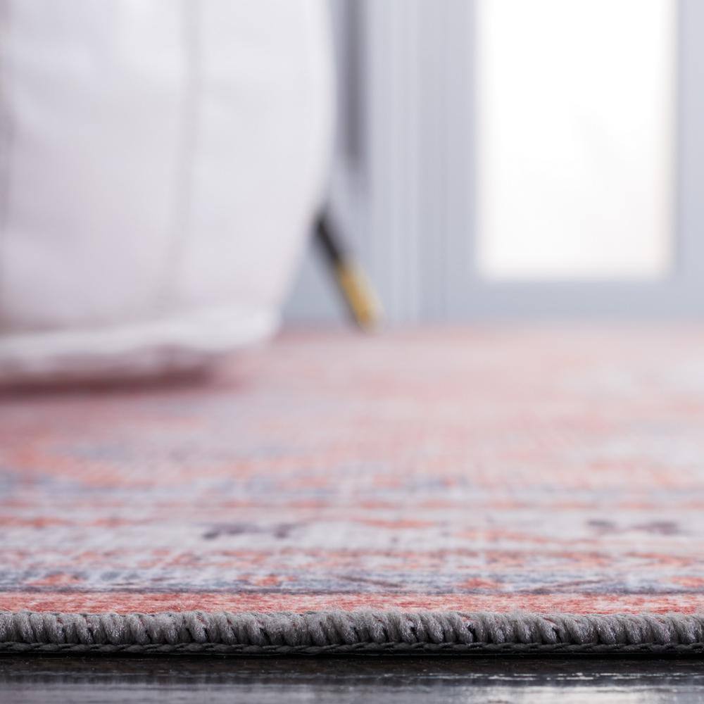 Tucson Rust and Beige Square Washable Area Rug