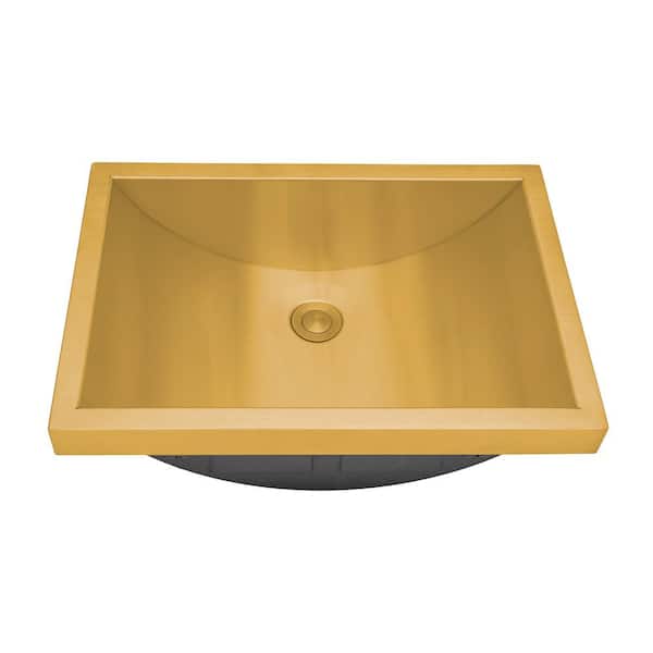 Ruvati Ariaso 20 in. x 14 in . Undermount Bathroom Sink in Gold/Orange Brushed Polished Brass