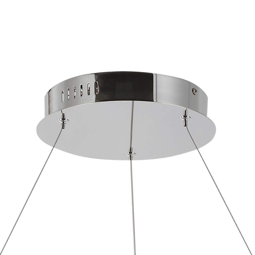 Circulo 34.88" Chrome LED Bohemian Pendant Light