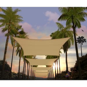 Beige Rectangle Garden Patio Shelter Canopy 11 Sizes Awning Sun Shade Sail SFW 