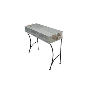 Metal Tray Table Plant Stand Galvanized