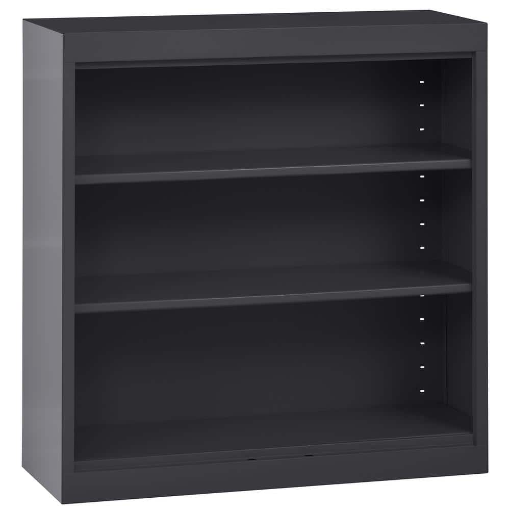 Welded 36 in. Tall Black Metal Standard Bookcase