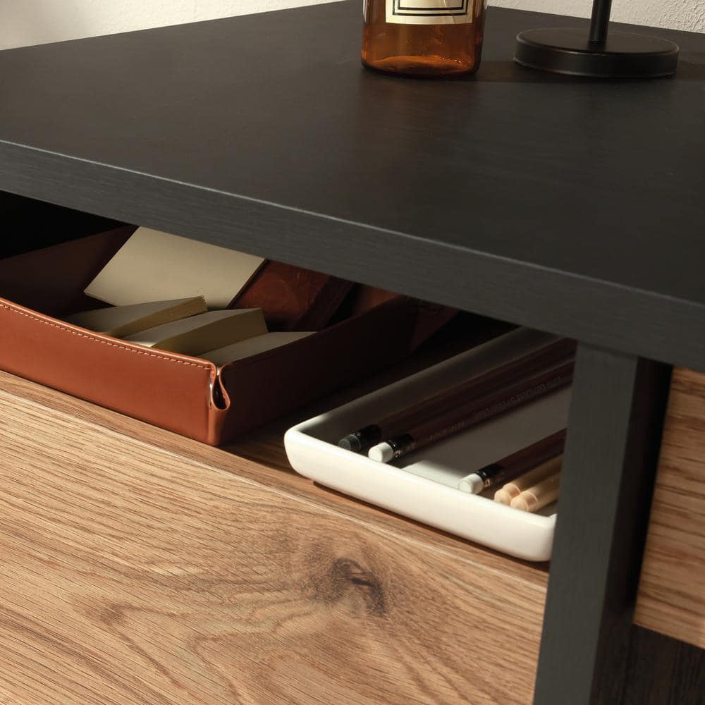 Raven Oak Timber Accented Home Office Desk with Storage
