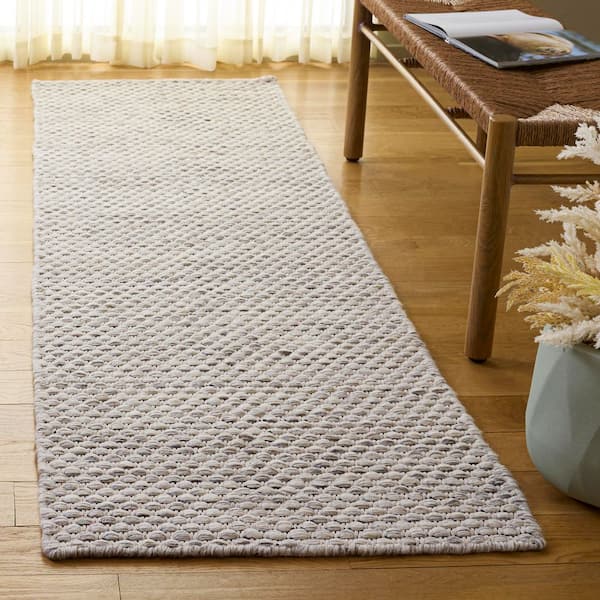 Vermont 2 ft. x 8 ft. Ivory/Gray Pebble Weave Runner Rug